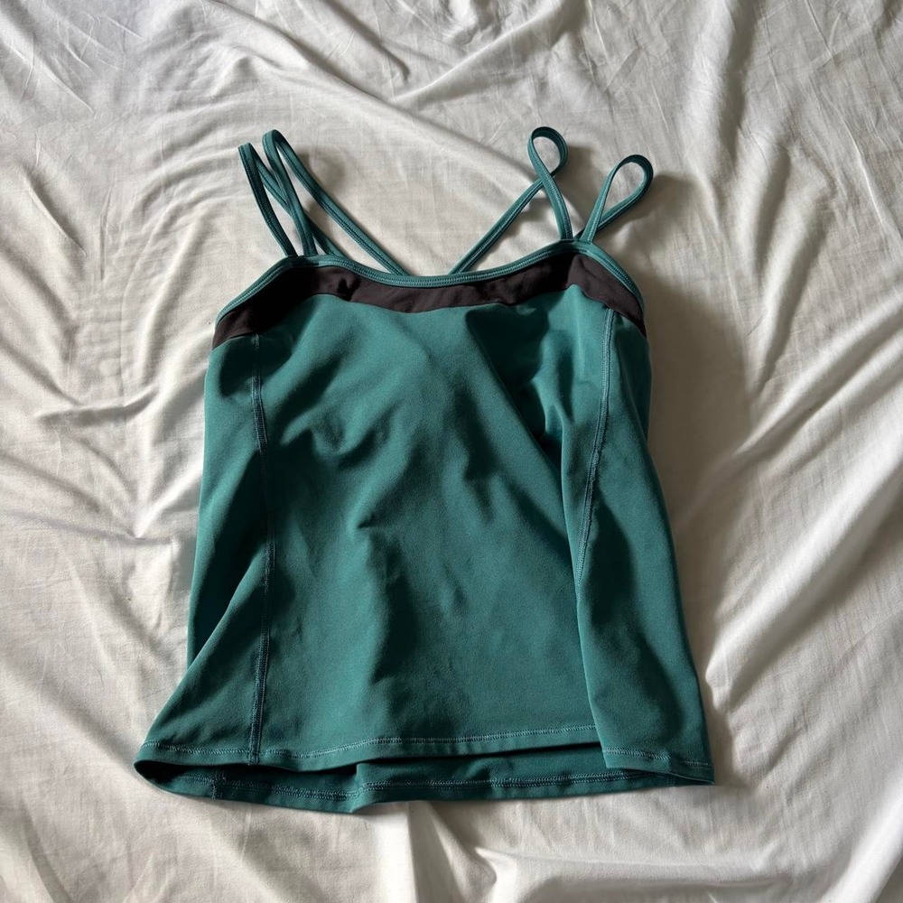 Y2K activewear tank top black nylon stoneware designs medium